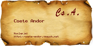 Csete Andor névjegykártya