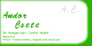 andor csete business card
